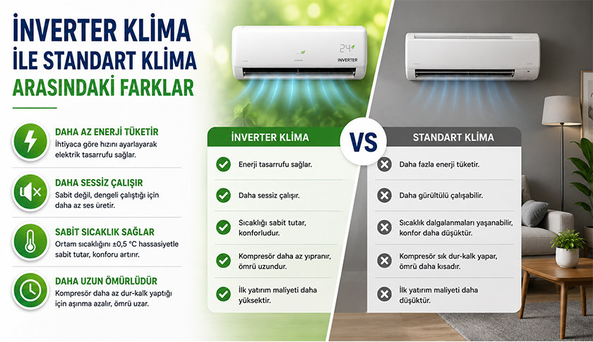 İnverter Klima ile Standart Klima Arasındaki Farklar